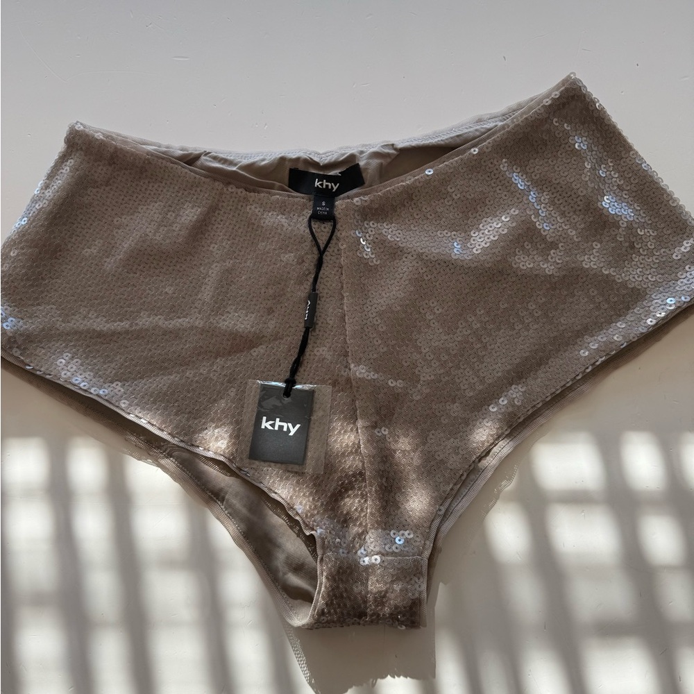 Khy Sequin High-Waisted Shorts